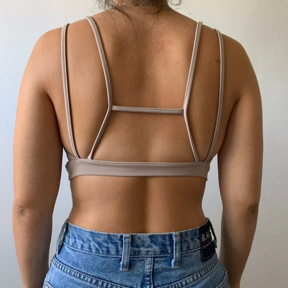 UK2LA Open Back Strappy Rave Crop Top
